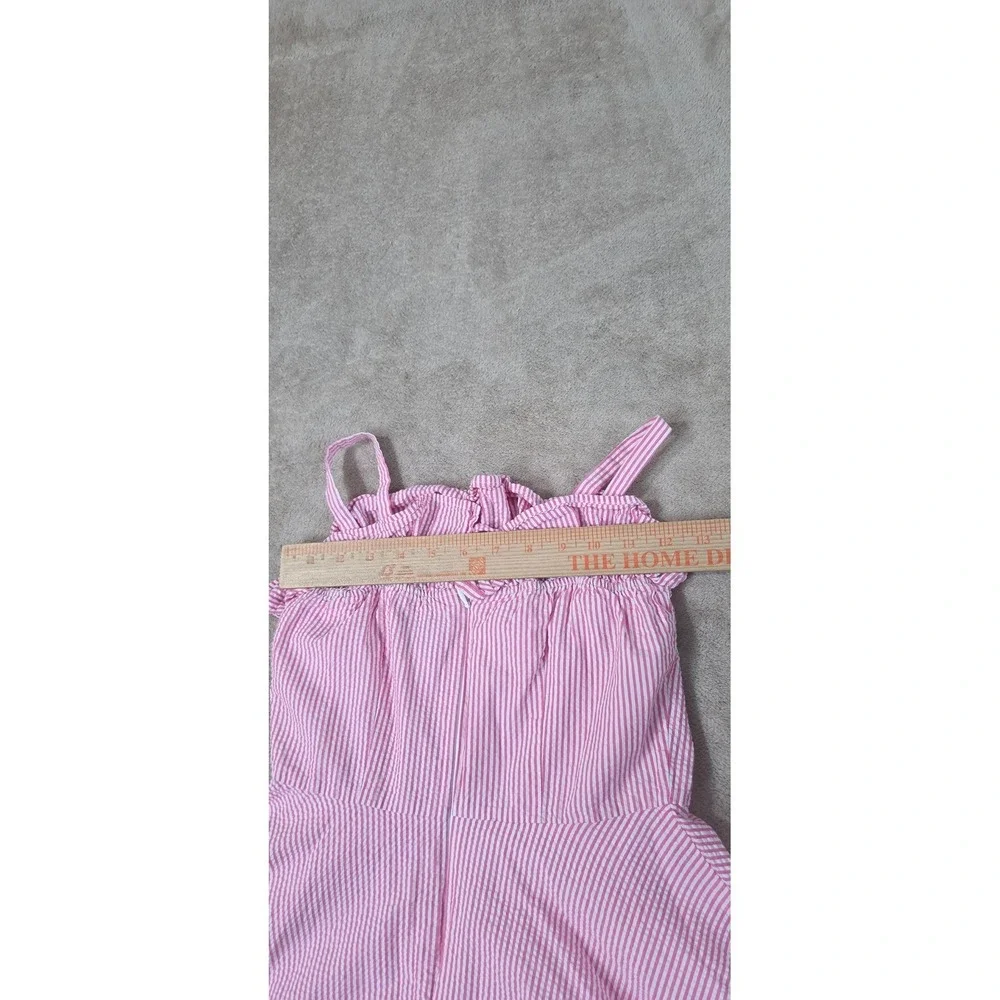 Polo Ralph Lauren Seersucker Dress Girls Size 10 Pink & White Striped Lined GOOD